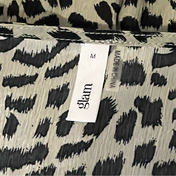 Glam Green Leopard Long Sleeve Dress Size Medium - Picture 6 of 7